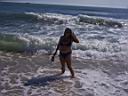 Playing on the beach